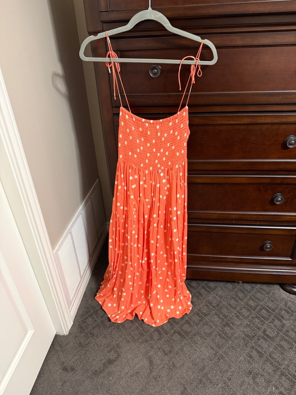 Mister Zimi Orange Polka Dot Midi Dress